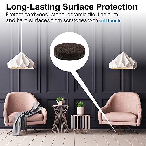 SOFTTOUCH 4728595N Heavy Duty Self Stick Felt Furniture Pads to Protect