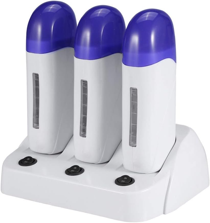 3 Depilatory Wax Heater with 3 Wax Cartridge Hot Body Hair Removal Roll On Depilation Waxing Machine Salon Beauty