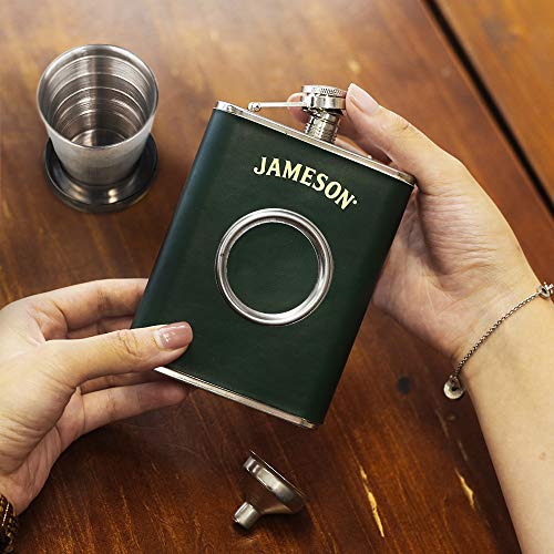 KWANITHINK Shot Flask, Stainless Steel Hip Flask 8 oz with 2 oz Collapsible Shot Glass & Funnel, Ideal Whiskey Flask Gift for Men - Thumbnail 5