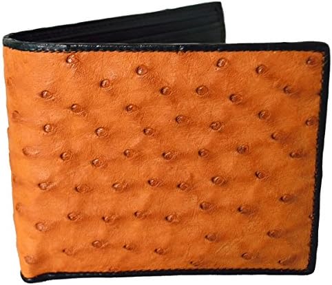 Authentic Ostrich Skin Men's Bifold Leather Wallet Premium Grade