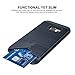 Raydem Samsung Galaxy S7 Edge Case, Galaxy S7 Edge Shockproof Case with Card Slot Holder and Built-in Kickstand,Wire Drawing Cover Design, Navy Blue