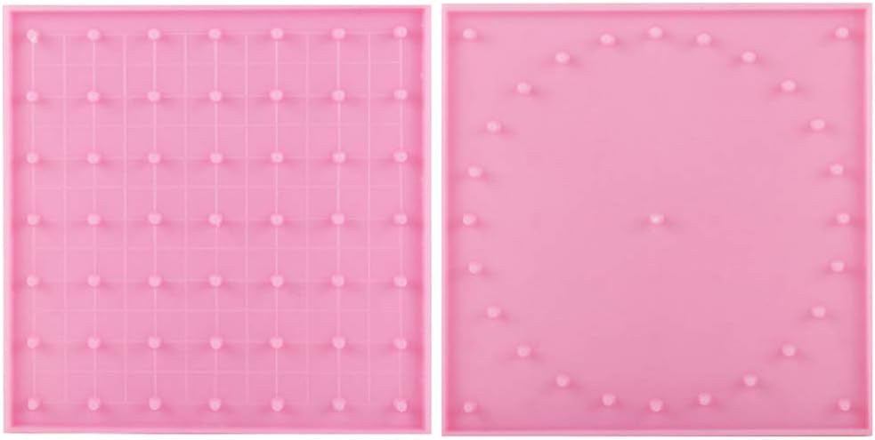 JujubeZAO Toy for Gift, Double Sided Peg Geoboard Rubber Tie Graphics Learning Kids Educational Toy - Pink Intelligent Toy, Double Sided, Funny to Play