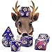cusdie Polyhedral Dice Sets DND Acrylic Galaxy Dice for Dungeons and Dragons Pathfinder RPG MTG Table Gaming Dice(Blue&Purple)