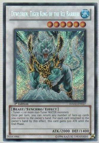 Yu-Gi-Oh! - Dewloren, Tiger King of the Ice Barrier (HA02-EN027) - Hidden Arsenal 2 - 1st Edition - Secret Rare