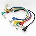 JIUWU Anti-Noise Guitar Cable Wire Effect Pedal Cable Cord, Short Audio Connection Cable 6.35mm Pack of 6