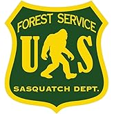 AK US Forest Service Sasquatch Dept..Forestry Hiking Camp Big Foot Stickers Vinyl Decal car | Van | Trucks | Motorcycle | Bumper | Window Any Smooth Surface Size: 5"