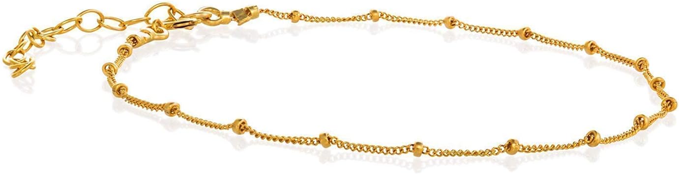 AVNISGold Filled Satellite Chain Bracelet Dainty Thin Layering Length 15 cm + extension