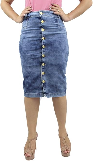 saia lapis com botoes na frente