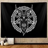 Satanic Pentagram Tapestry for Bedroom, Baphomet