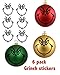 Grinch 6 pack 3 inch each Matte Black Vinyl stickers for Ornaments, Diy, Home project, Christmas, Kids, Fun, Easy, Project, Gift, Boys, Girls, Red, Green, Gold, Black