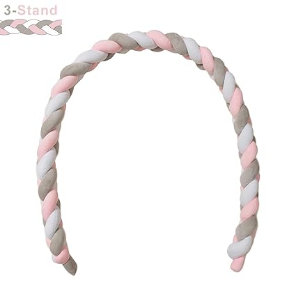 Minetom 220CM Bettumrandung Baby Krippe Stoßstange Krippe Baby Nestchenschlange 3 Weben Bettumrandung für Babybett Bettaussta