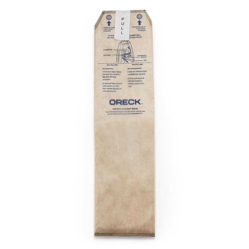 Photo 1 of Oreck Vacuum Cleaner Bags for Discover Upright Vacs, Pack of 6, Tan, Hepa Filtration, Part # AK1LW6H, Oreck Odor Fighting Vacuum Bags