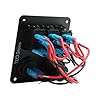 TEQStone-MarineBoat-Car-Switch-Panel-3-Gang-with-1-Charger-With-2-USB-Slot-and-a-Voltage-Monitor-Blue-LED-Light-5pin-Onoff-Rocker-Switch