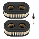Harbot (Pack of 2 Oval Air Filter with Spark Plug for Troy-Bilt TB110 TB130XP TB410XP TB115 TB200 TB230 TB330 TB370 TB380 TB380ES MTD Yard Machines Murray Craftsman Walk-Behind Lawn Mower