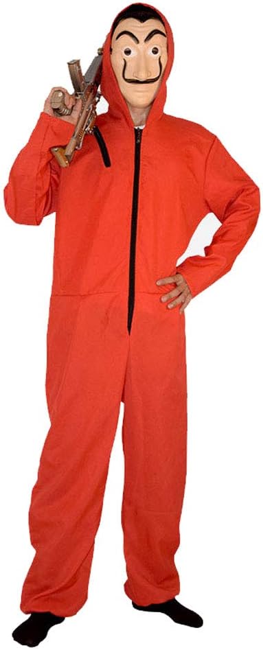 Moniku Salvador Dali La Casa De Papel Cosplay Movie Red Coverall Halloween Costume