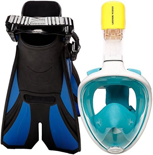 COZIA Design Snorkel Mask Set (Green, Large/Extralarge)