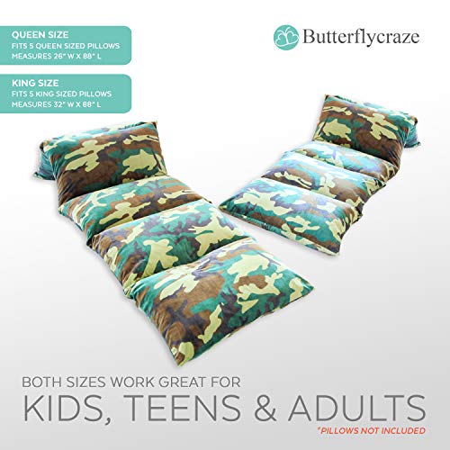 Butterfly Craze Kid's Floor Pillow Bed Cover Use as Nap Mat, Portable