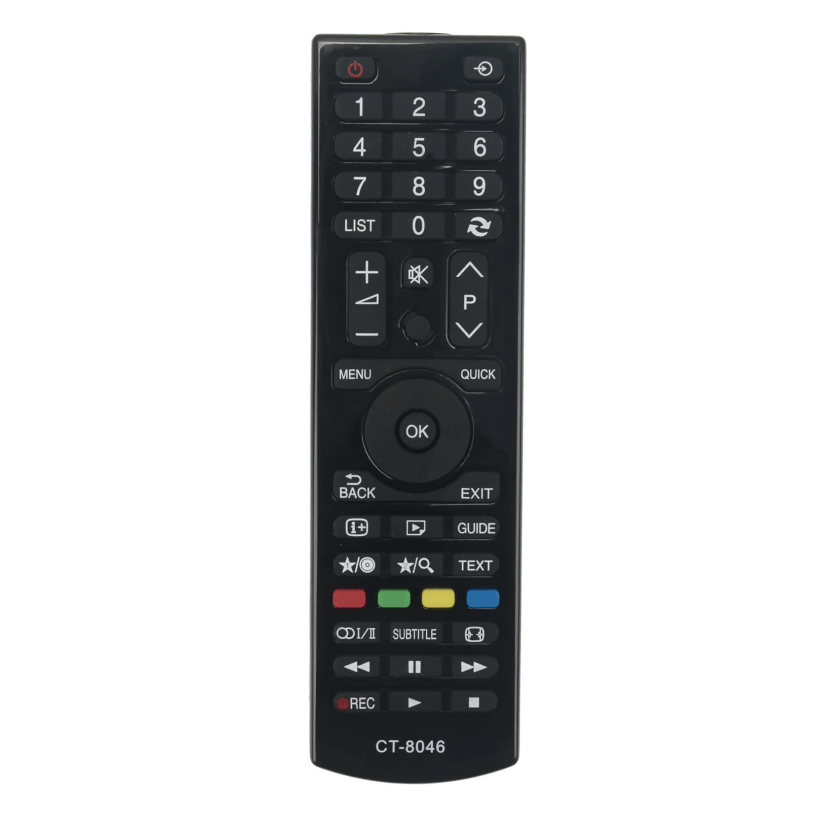CT-8046 Replacement Remote Control -VINABTY-Fit for Toshiba HD TV CT8046 Remote control 32W1534DG 24D1533DB 40L1533DB 24D1544DG 24D1633DB 24W1633DB 32L1544DG 32W1533DB