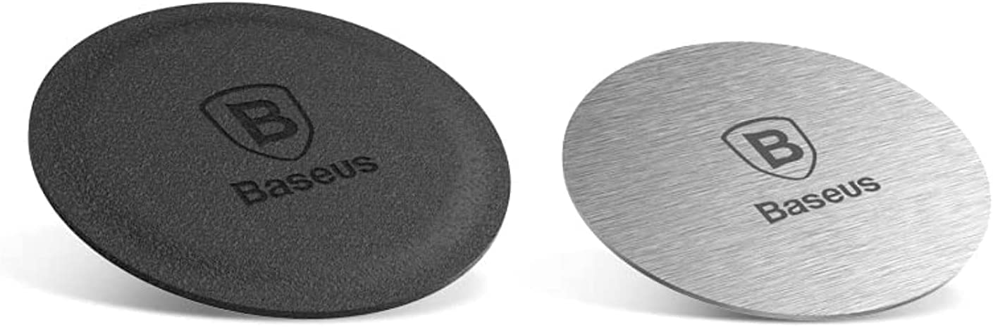 Baseus Magnet Iron Suit 2 x Magnetic Metal Plates for Mobile Phone Holder Smartphone Holder for Car Silver (ACDR-A0S)