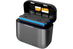 AOVEE Fast Battery Charger Hub for Insta360 X3 with Misro SD Card Slots and USB Type C Cable,2-Channel Quick Battery Charging Storage Station,Fast Charge Up to 80% in 35 Minutes (Battery Not Included)