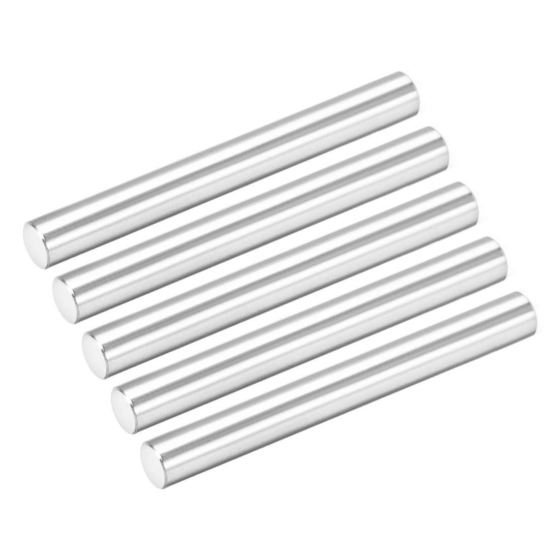 sourcing map 5Pcs 6mm X 55mm Dowel Pin 304 Stainless Steel Cylindrical Shelf Support Pin Fasten Elements Silver Tone
