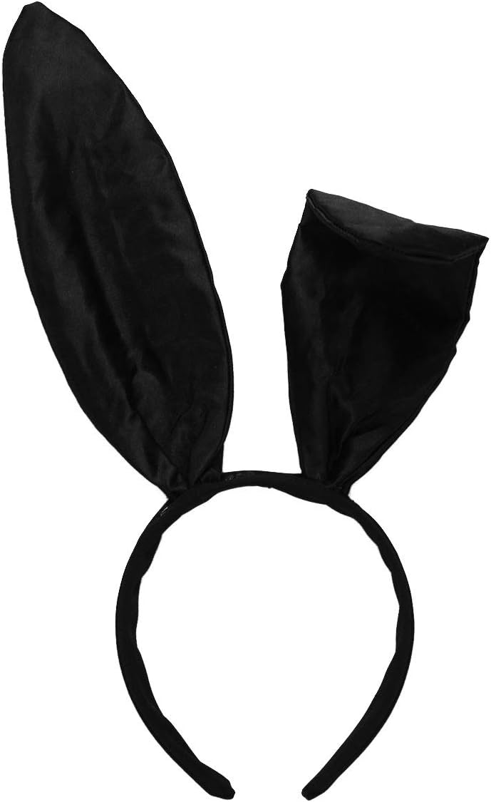 Freebily Women Bunny Cosplay Costume Outfit Rabbit Ears Headband Collar Bowtie Cuffs Set for Halloween Bachelorette Parties Black & White One Size - Image 5