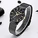 Tamlee Fashion Classic Slim Case Quartz Analog Mesh Stainless Steel Dress Watches for Men Black