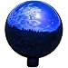 Sunnydaze 10-Inch Glass Mirrored Stainless Steel Gazing Globe - Elegant Ball Lawn Ornament - Blue