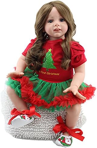 LOTOYS Realistic Babies Dolls 24 Inch Kids Toy Children Birthday Gift Lifelike Long Hair Priness