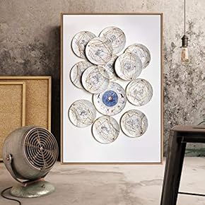 Floating Framed Canvas Wall Art for Living Room, Bedroom Plates Canvas Prints for Home Decoration Ready to Hang - 16x24 inches