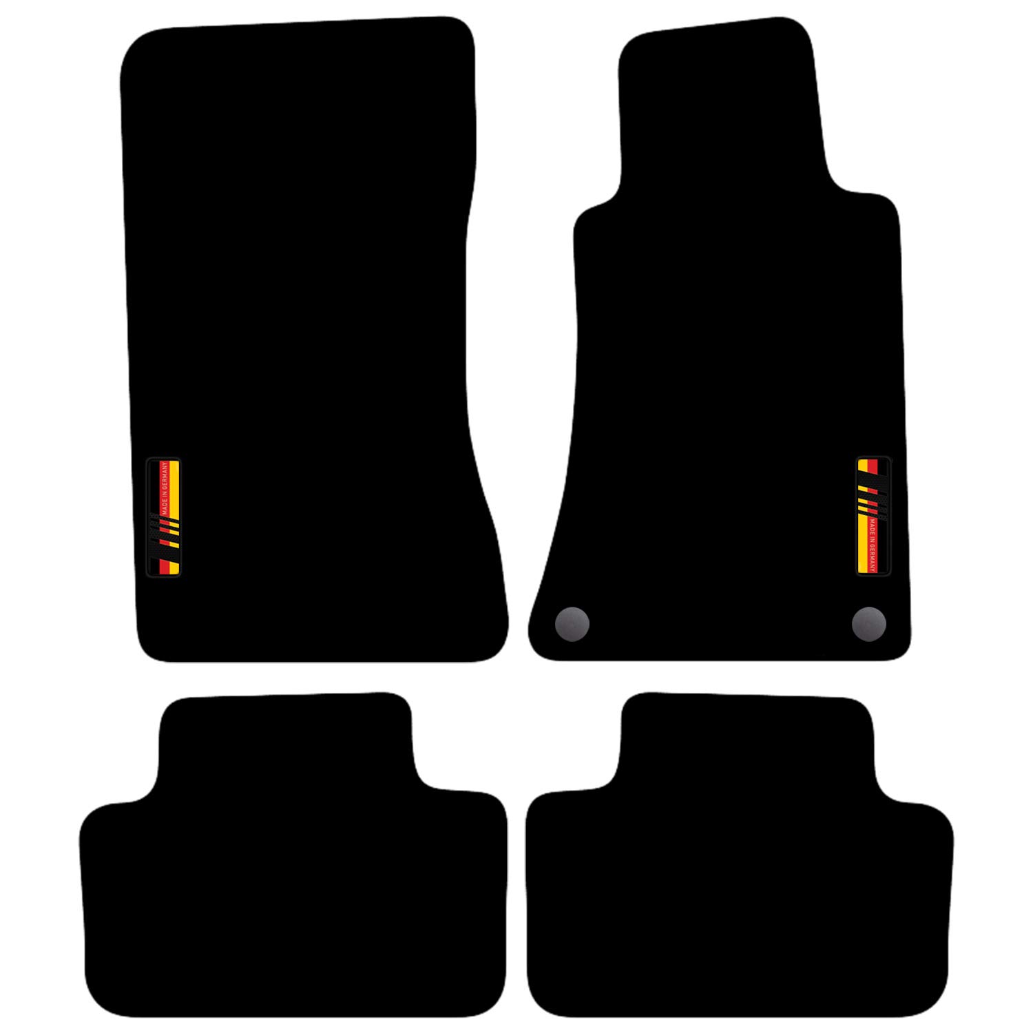 Carsio Carpet Car Mats For Mercedes C-Class 2000 to 2007 Made in Germany logo Tailored Fit Floor Mat Complete Accessory Custom Fitted - All Weather, Anti-Slip Backing & Black Trim