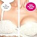 Women V-Shaped Silicone Bra Insert Chest Enhancer Pads for A-C Cups, Clear Medium