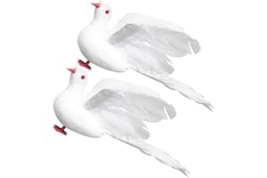 LOEFLIFA Simulation Pigeon Pair with Wing Spread, Artificial Bird Decoration for Wedding and Seasonal