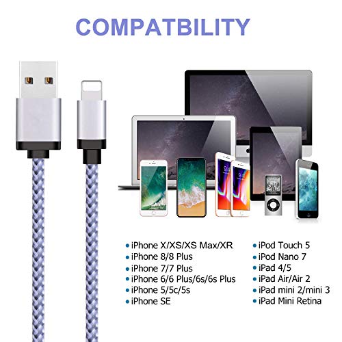 Phone Charger Cable 4Pack 3FT Charger Cable and Sync Cable,High Speed Charging Cord Compatilble with iPhone XR XS XS Max X 8 8 Plus 7 7 Plus 6 6s Plus SE 5 5s 5c (white)