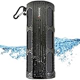 Waterproof Bluetooth Speaker, Alpatronix AX410 3000mAh Portable 12W Stereo Shockproof Wireless Speaker with Built-in Mic & Passive Subwoofer for iPod, Smartphones, Tablets, Laptops & PC - Black