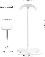 QinCoon Headphone Stand White Curved Storage Tray Heavy Base for AirPods Beats view 6
