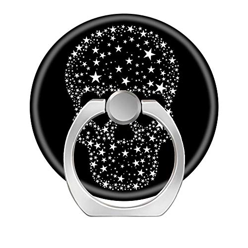 Black and Skull Universal 360 Degree Rotation Smartphone Finger Ring Grip Stand with Car Mount Hooks for All Smartphones and Tablets.