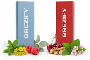 Brezify Herbal Diffuser Bundle - Menthol & Cherry Raspberry Flavor (Life Balance Set) Plant-Based, Nic*-Free, Plant-Based Aro