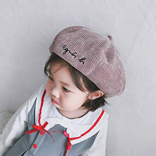 Echana 子供 可愛い ベレー帽 小顔効果 秋 おでかけ 暖かい 刺繍 フェルト帽 出産祝い プレゼント 48 54cm イエロー B07z3b3r61 250円