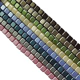 Satin Pastel 6mm Square Czech Czechmate Glass Two Hole Tile Bead Approx 200