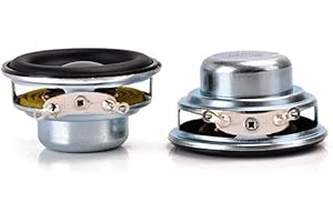 Kamonda 2pieces 40mm Mini Audio Speaker 16 Core 4Ohm 5W Full Range Waterproof Home Theater Speaker Black and Silver