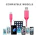 Lightning Cable, MKDGO 360 Degree Light Visible Flowing LED Light Up EL Charging Cable Sync Charging Cable Cord for iPhone X/8/7/7 Plus/6s/6s Plus/6/6 Plus/5s/5c/5/iPad/iPod(3Ft, Pink)
