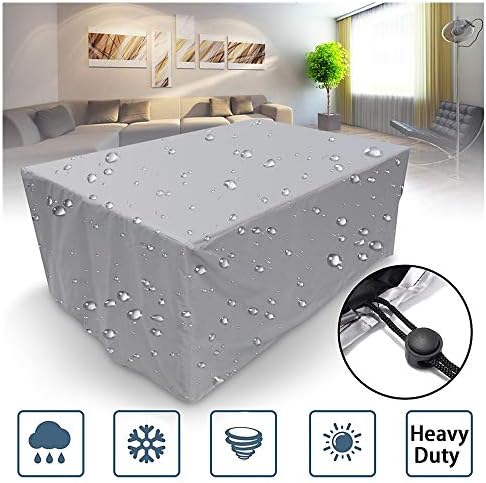 YLYP Outdoor Garden Furniture Cover Waterproof Furniture Cover Sofa Rain Dust Cover Wicker Sofa Set Protection Cover Cloth Table Chair Dust Proof Cover (Size : 250x250x90cm)