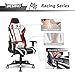 DESINO Gaming Chair Racing Style Ergonomic Swivel Rolling Computer Chair Video Game Desk Chair with Headrest and Adjustable Lumbar Support for Adults (Red)