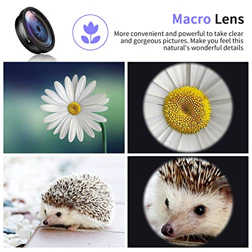 image for ARORY Phone Camera Lens Kit,5 in 1 Cell Phone Lens with Tripod & Shutt
