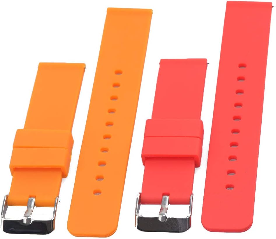 Quick Release Silicone Watch Bands Soft Rubber Watch Strap for Smartwatch,Pack of 2