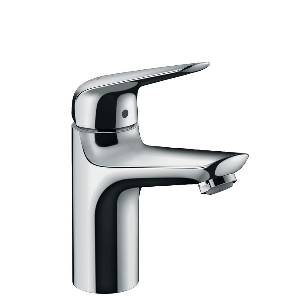 hansgrohe Novus Water-Saving Tap for Low Flow Spout Height 100 mm with Push-Open Drain Chrome