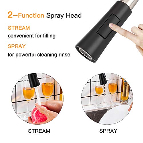 GAPPO Touch Kitchen Faucet with Pull Down Sprayer, Single Handle Smart Kitchen Sink Faucets with Pull Out Sprayer, Stainless Steel Touch Activated Faucet, Matte Black