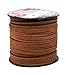 Mandala Crafts Faux Suede Cords Russet Brown Leather Cords for Jewelry Making - 2.65mm Leather Laces Leather Strips Flat Vegan Leather Strings for Dream Catchers Supplies