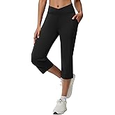 Emlovm Women's Capri Pants Petite Capris with Pockets High Waisted Straight Cropped Pants Casual Yoga Cotton Summer